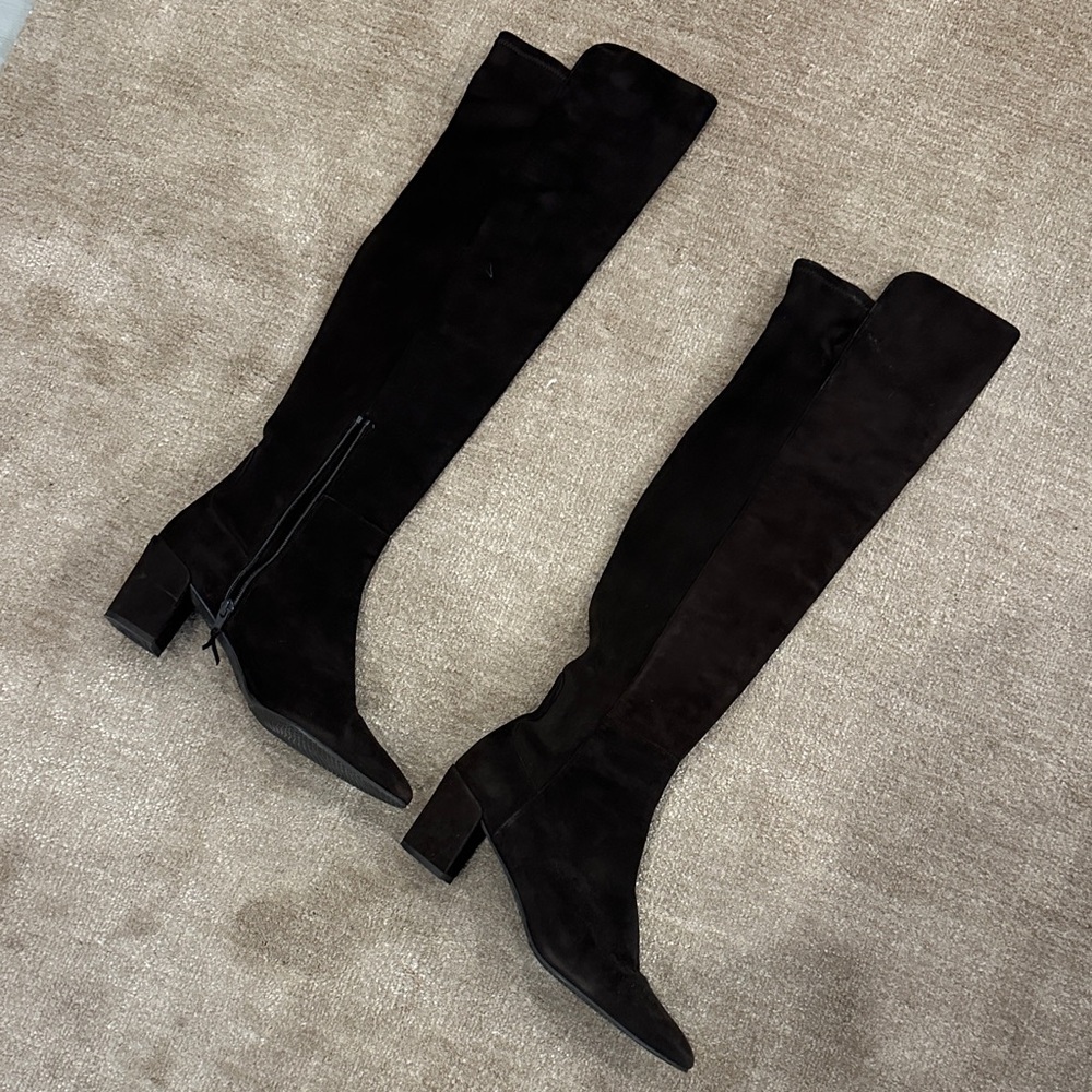 Stuart Weitzman brown suede leather boots